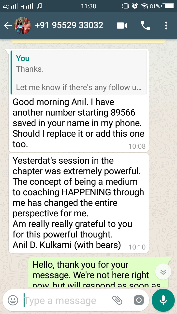 icf nlp pune mumbai anil dagia testimonial anil d kulkarni